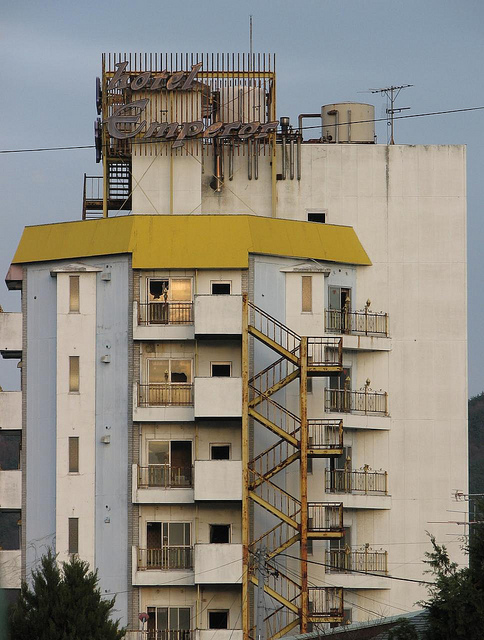 An abandoned hotel in Fukushima city, Japan, 2010