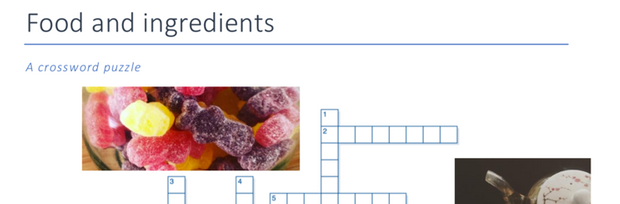 Food and ingredients crossword
