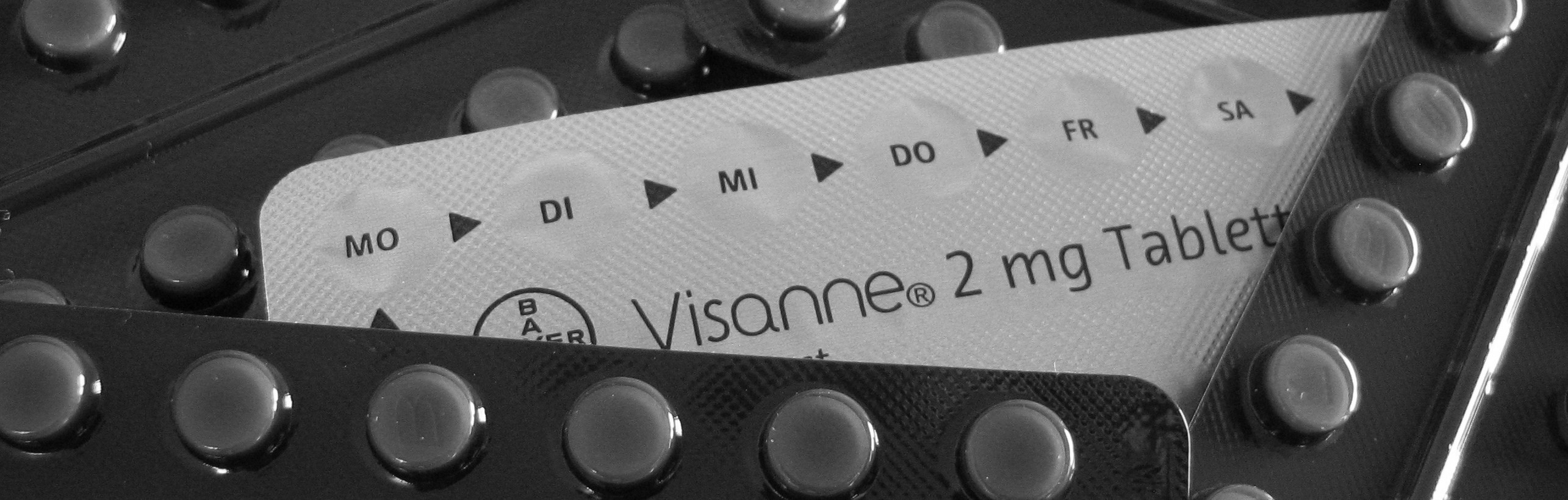 Sheets of medication - Visanne 2mg - a daily progestin (hormone) for endometriosis