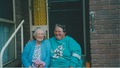 Jean and Fay on the front step of Power Road