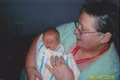 Fay with Michael as a newborn