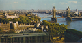 (blank postcard) The Tower of London, London Bridge and the Thames