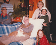 With Norm, Les, Skippy (cat), Jean, Brett and Kym, in the sunroom at Western Road