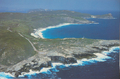 The South Coast, Albany, W.A. An Aerial view of The Gap, Natural Bridge and Cave's Point Lighthouse (foreground); Cable Beach, the Gorge and Blowsholes (centre); and Peak Head, Jimmy Newhills Harbour and Flinder's Peninsular (background)