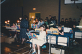 Kym on keyboards during Garden Folk, a play at Fairhills Primary