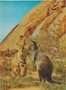 Blank postcard - A 3D holographic postcard of kangaroos