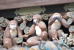 Hear no evil, speak no evil, see no evil at Toshigi Shrine in Nikko, Japan